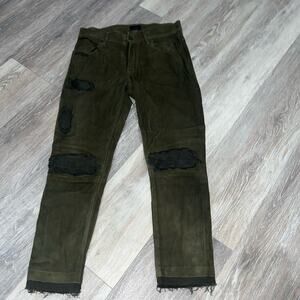 RTA Brand Army Green DIstressed Straight Pants Size 24